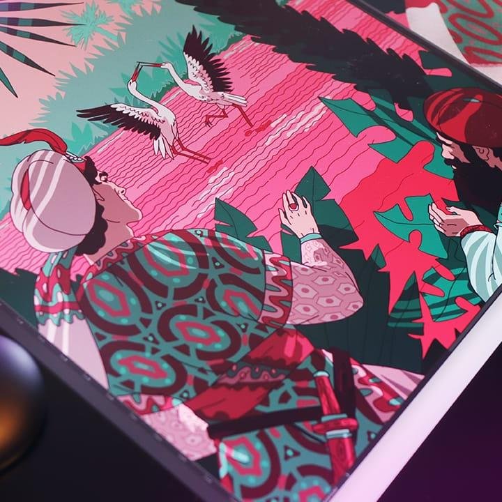 Цветная линейная иллюстрация в Photoshop					